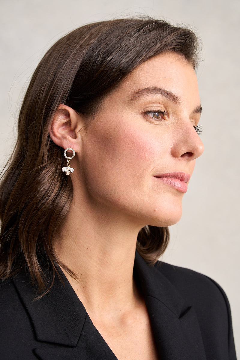 Diamante Bee Earrings – Gold