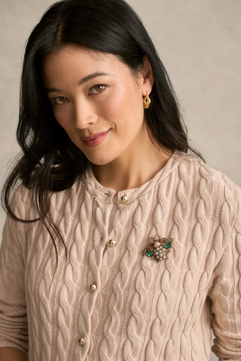Embellished Bee Brooch - Multicolour