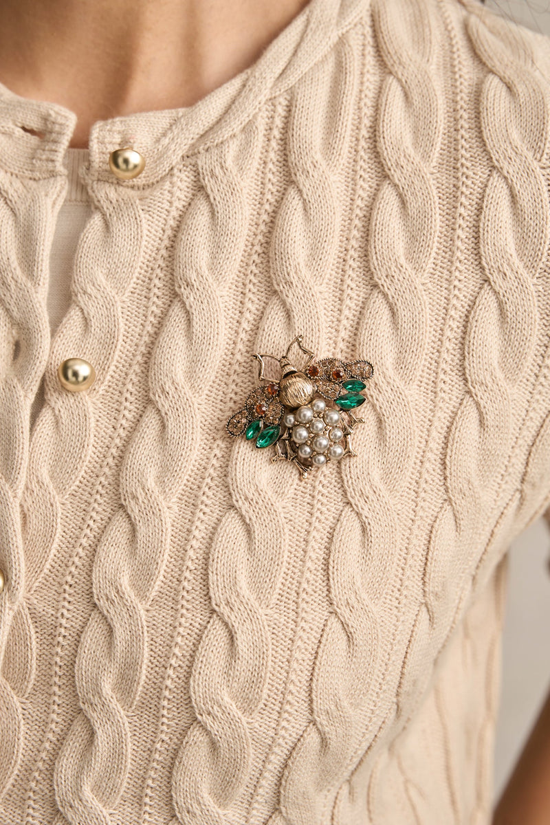 Embellished Bee Brooch - Multicolour