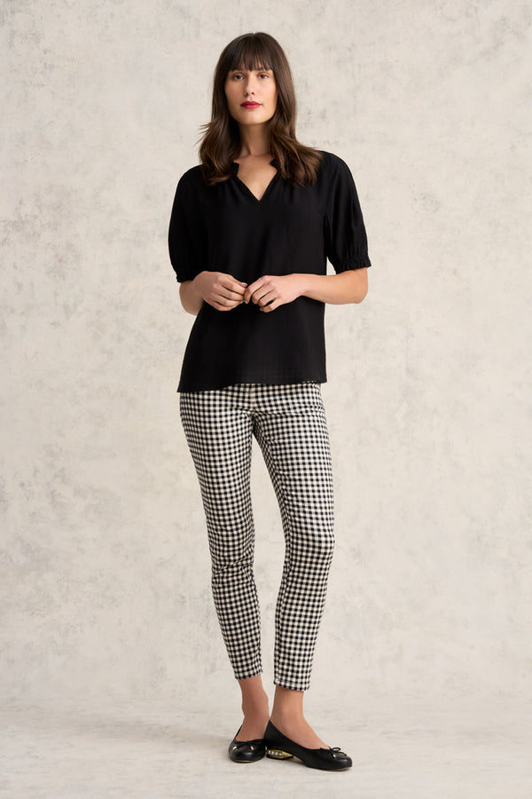 Bengajean® 7/8th Skinny Leg - Black Ecru Gingham