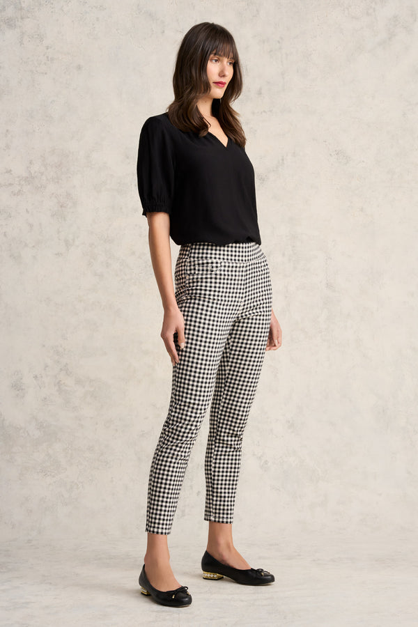 Bengajean® 7/8th Skinny Leg - Black Ecru Gingham