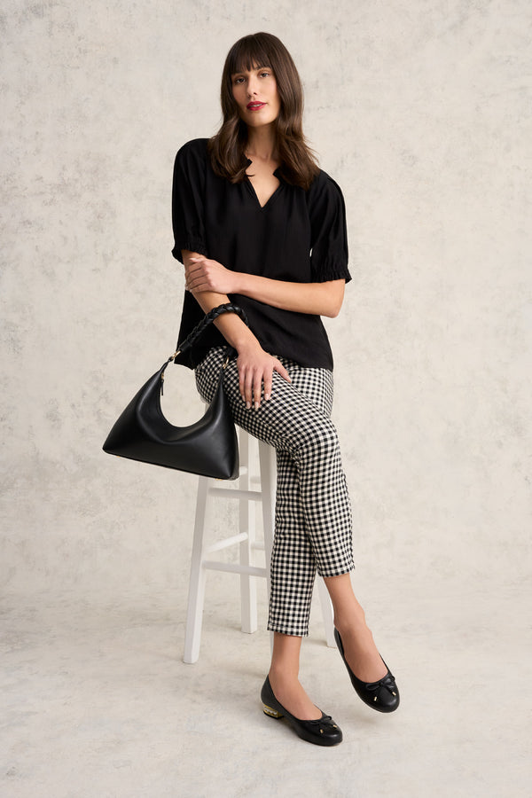 Bengajean® 7/8th Skinny Leg - Black Ecru Gingham