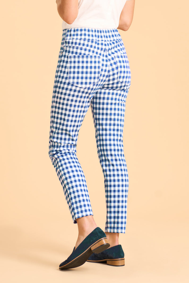 Bengajean Ankle Length Skinny Leg - Azure Gingham
