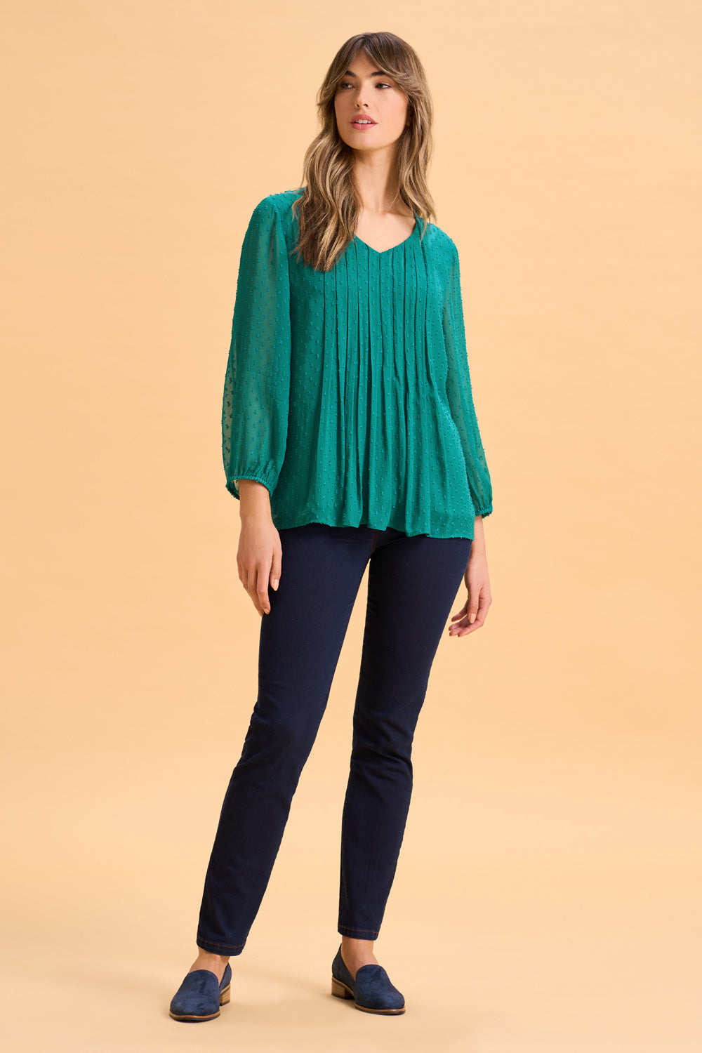 Clipped Georgette Blouse – Blue Illusion