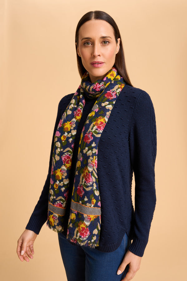 Ditsy Floral Embroidery Scarf