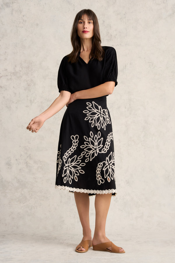 Embroidered Cotton Skirt