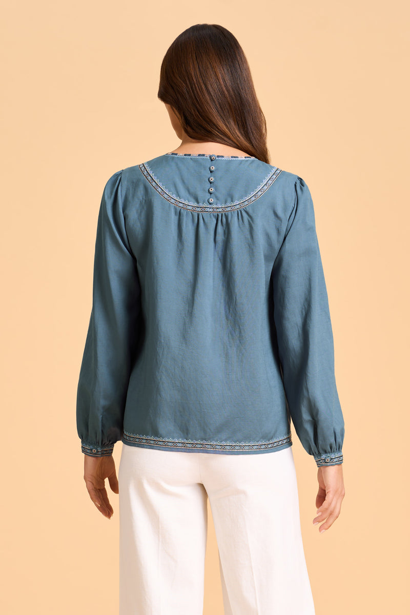 Embroidered Swing Blouse - Twilight