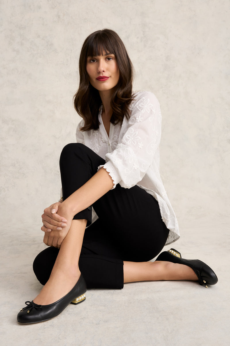 Jolie Pearl Ballet Flat - Black