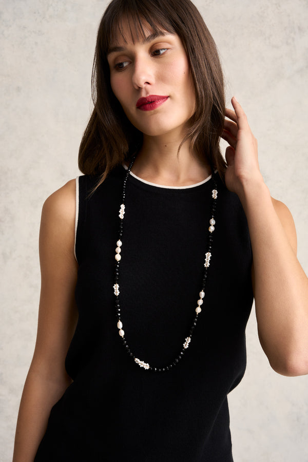 Noir Pearl & Bead Necklace