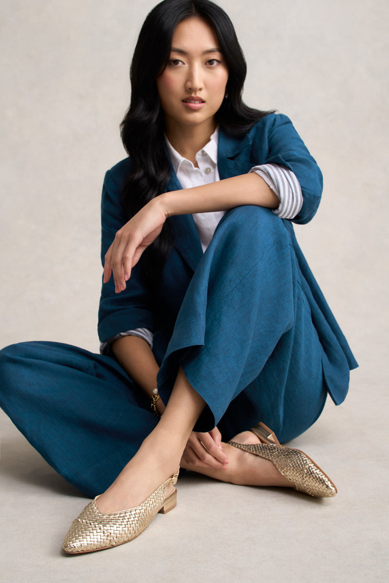 Hazel Woven Slingback - Gold