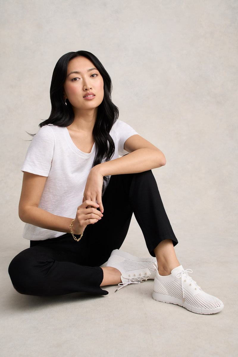 Perla Knit Sneaker - White