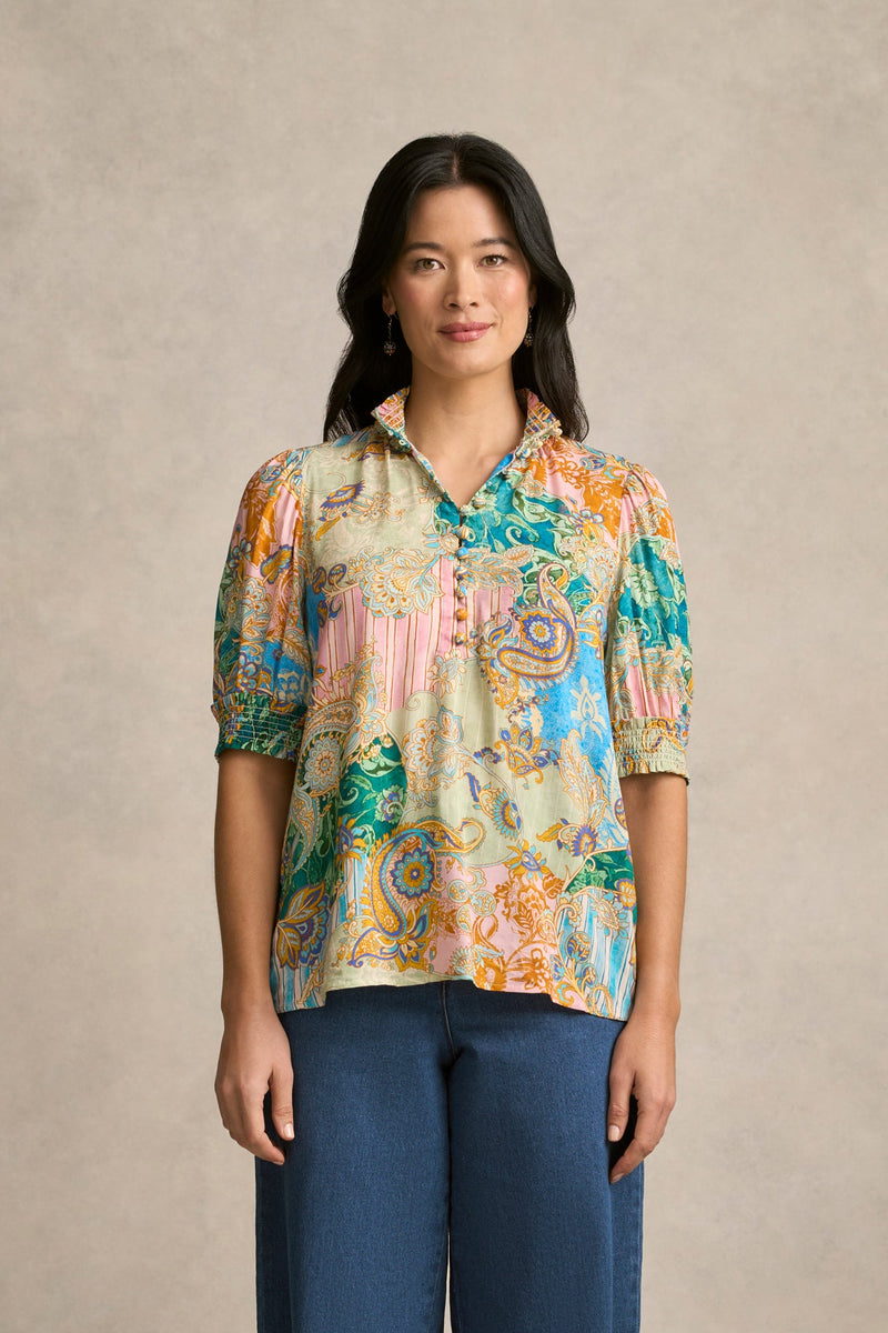 Printed Rayon Blouse - Paisley Medley