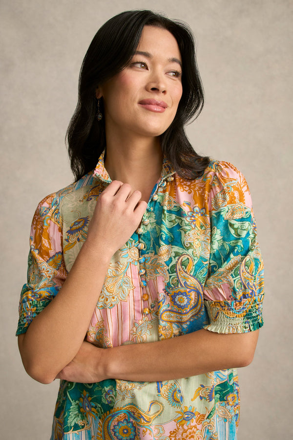 Printed Rayon Blouse - Paisley Medley