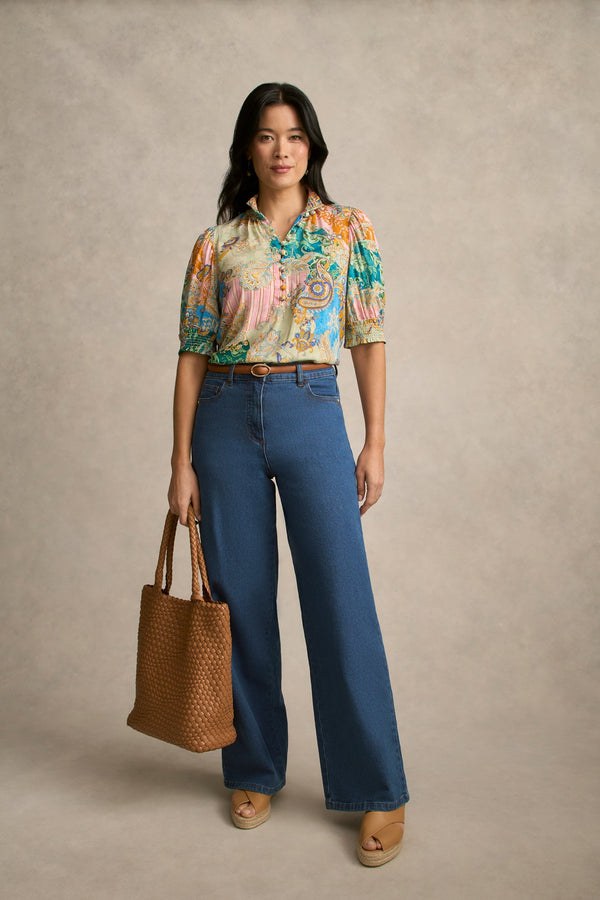 Printed Rayon Blouse - Paisley Medley