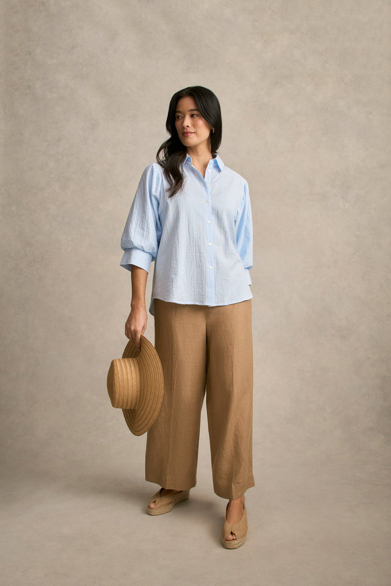 Seersucker Shirt - Blue Stripe