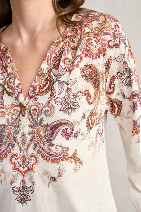 Printed Jersey Top - Intricate Paisley