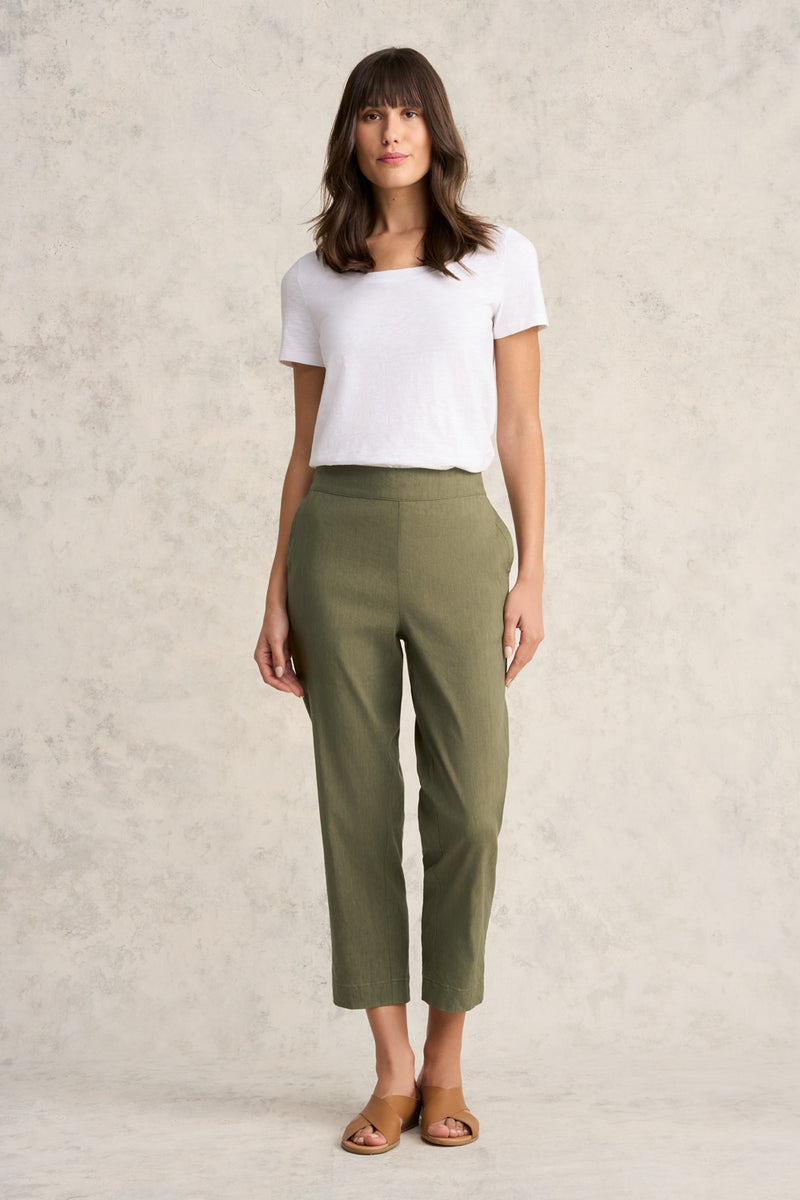 Ankle Length Tapered Pant - Khaki