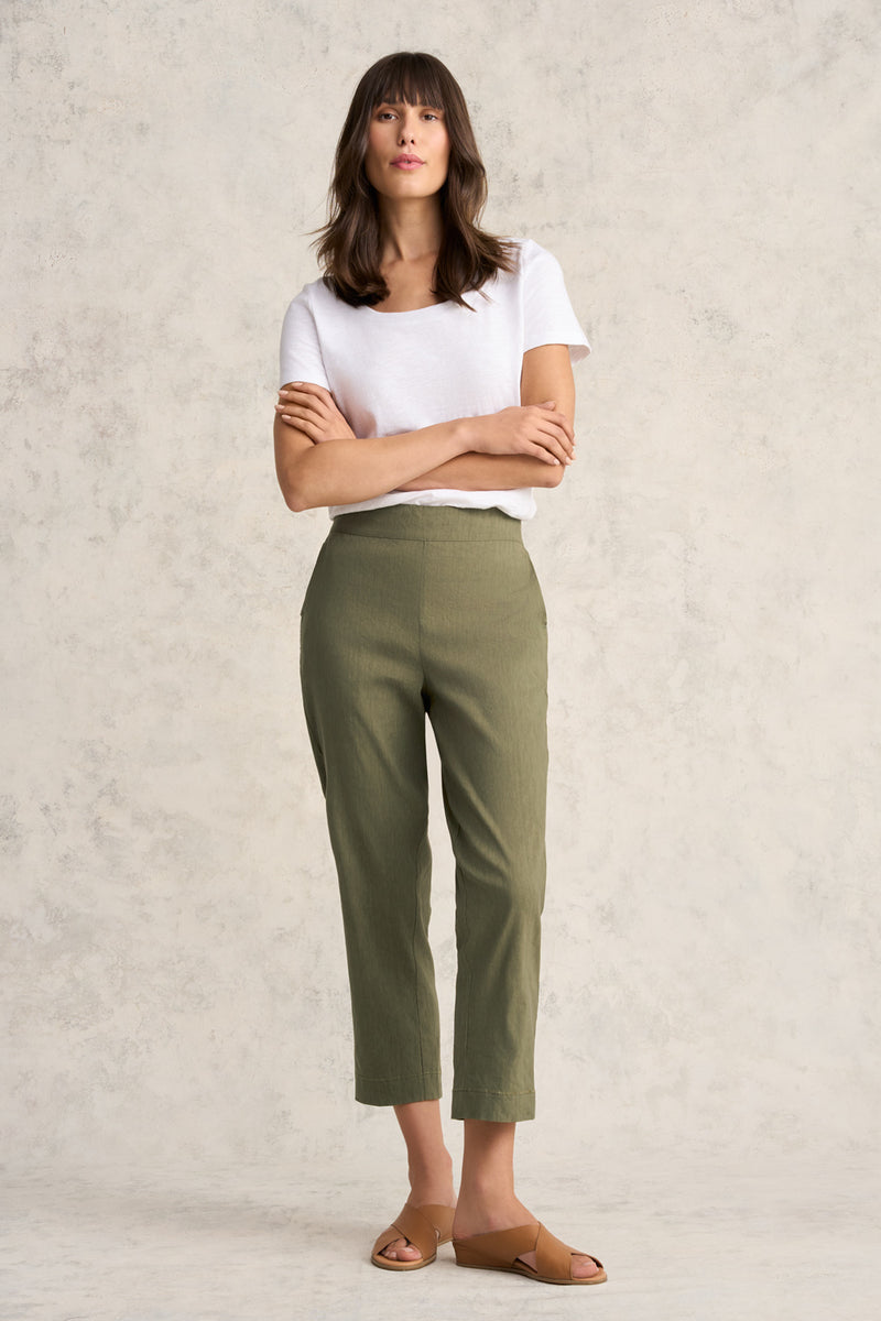 Ankle Length Tapered Pant - Khaki