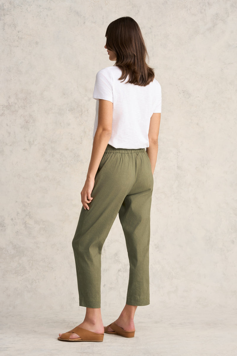 Ankle Length Tapered Pant - Khaki