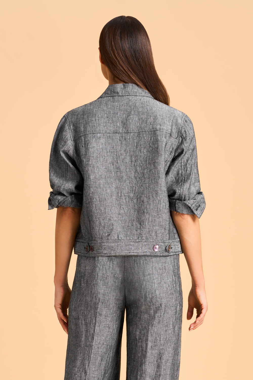 Grey linen jacket on sale womens