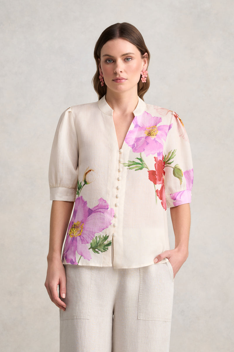 Ramie Blouse – Poppy Print
