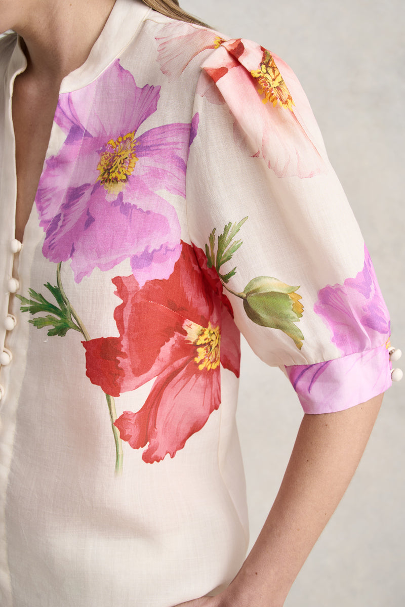 Ramie Blouse – Poppy Print