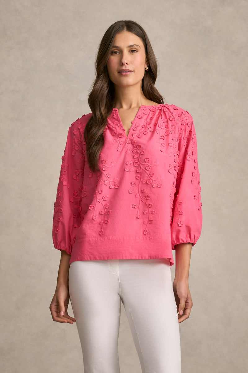 3D Texture Blouse - Hot Pink