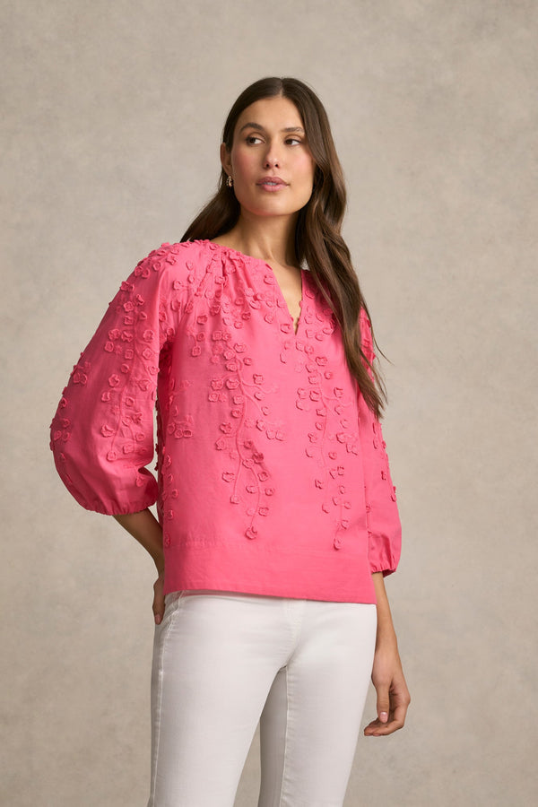 3D Texture Blouse - Hot Pink