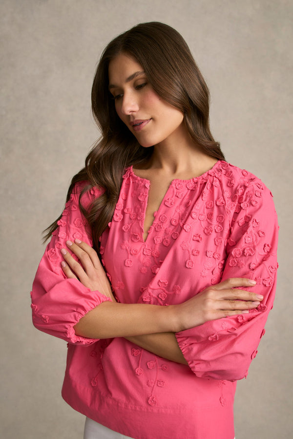 3D Texture Blouse - Hot Pink