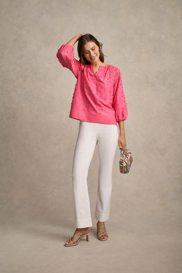 3D Texture Blouse - Hot Pink