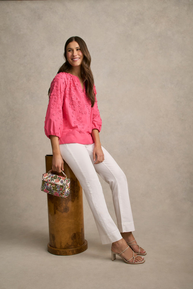 3D Texture Blouse - Hot Pink