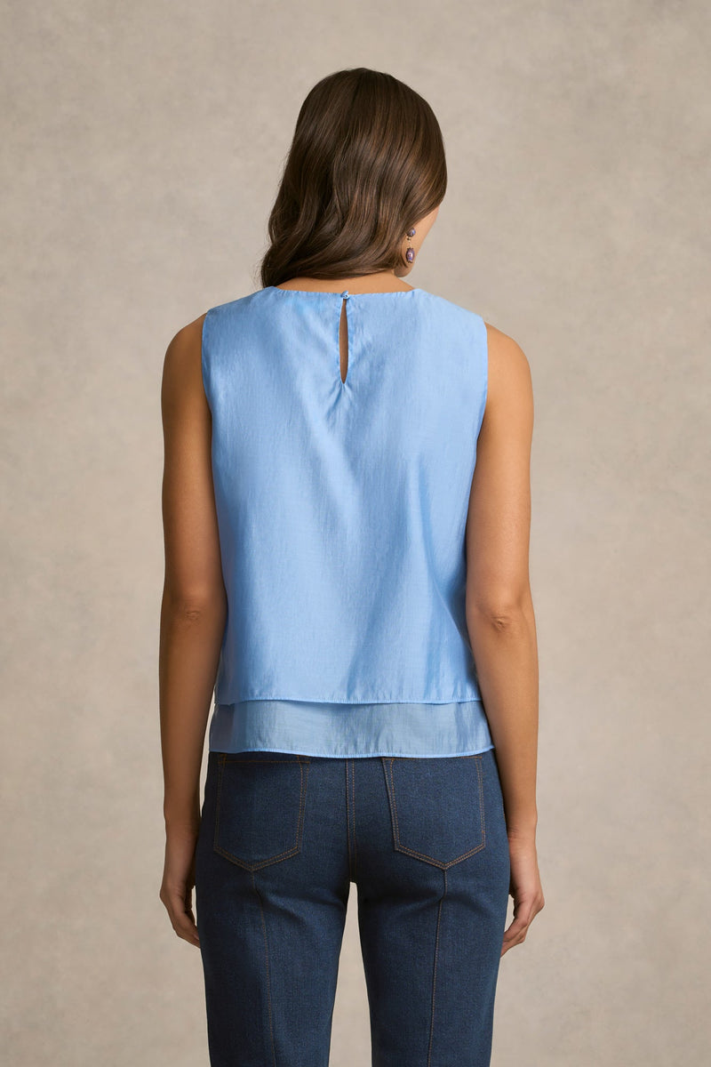 Appliqué Blouse - Sky Blue
