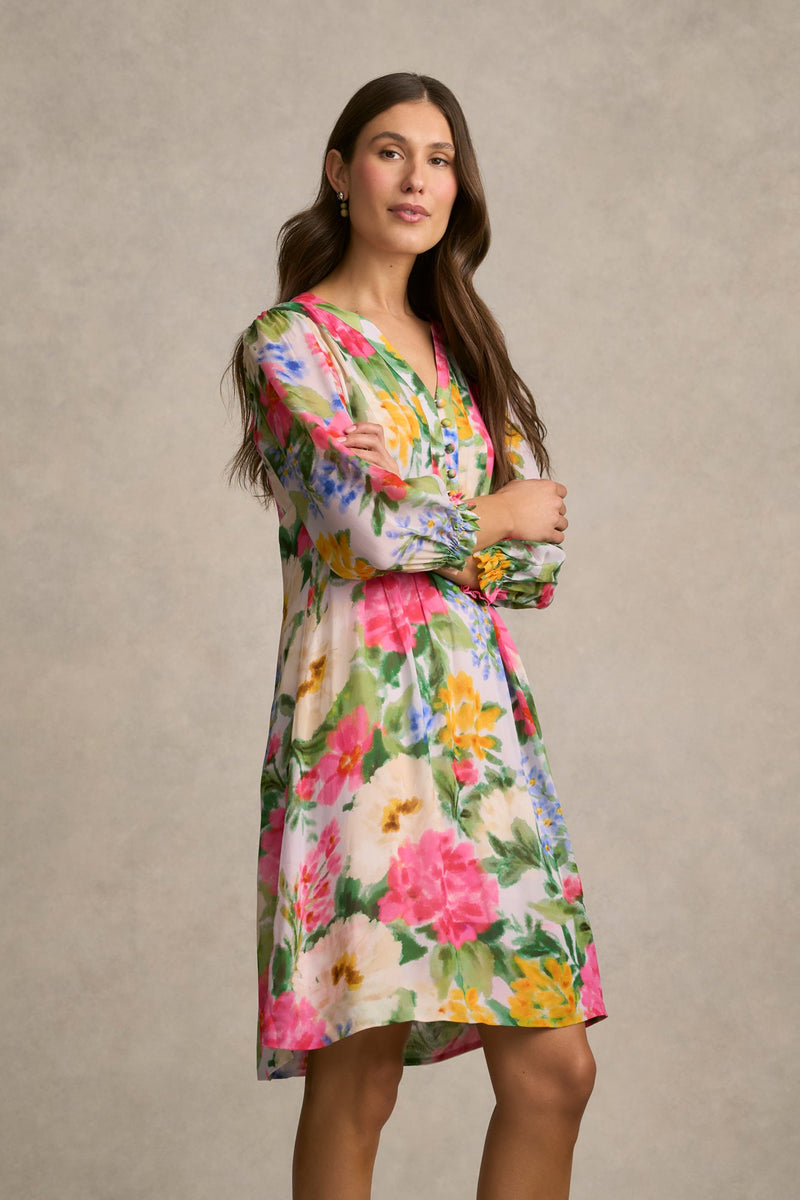 Printed Georgette Dress - Spring Garden Print