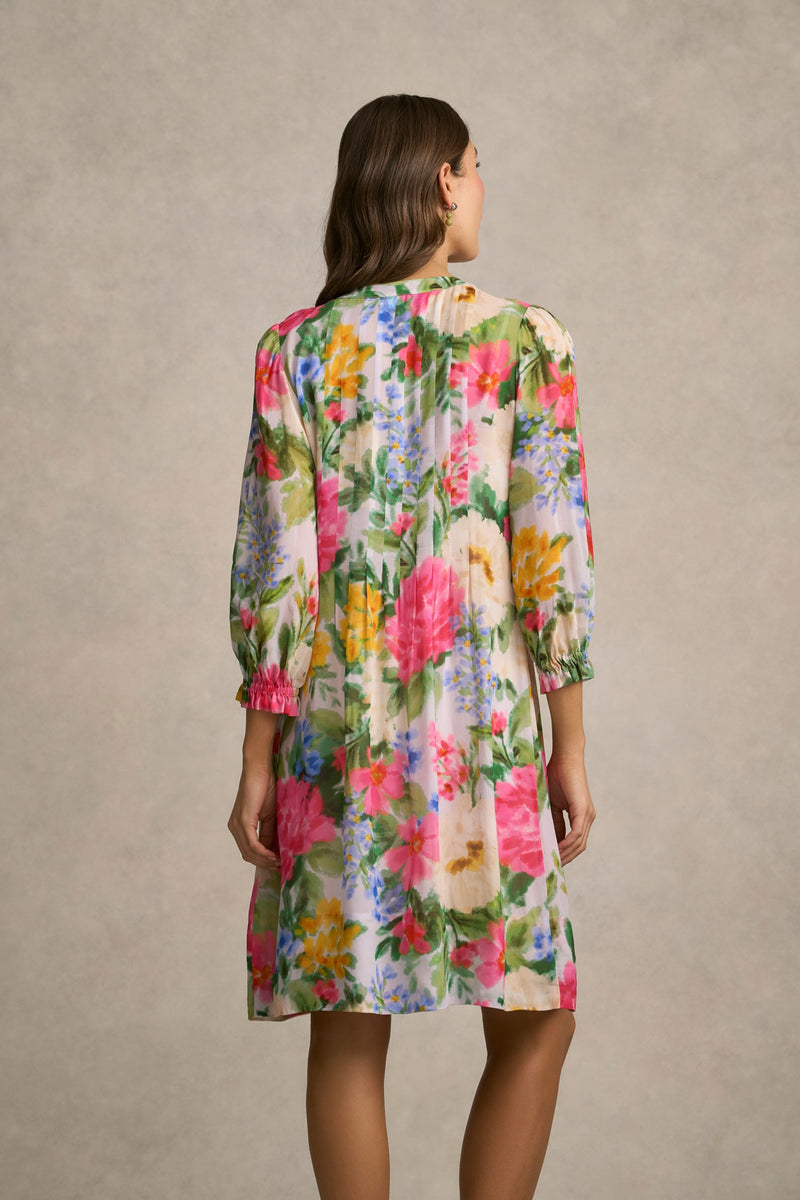 Printed Georgette Dress - Spring Garden Print
