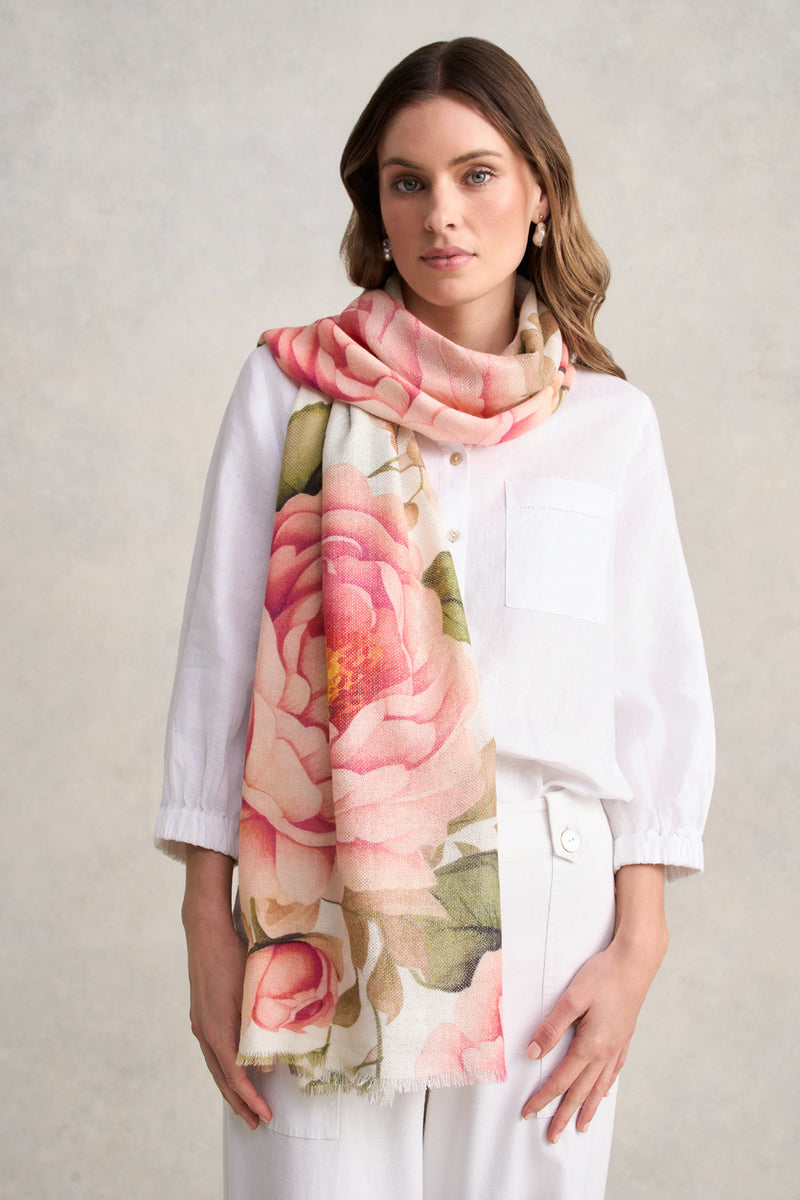 Metallic Floral Scarf – Multicolour