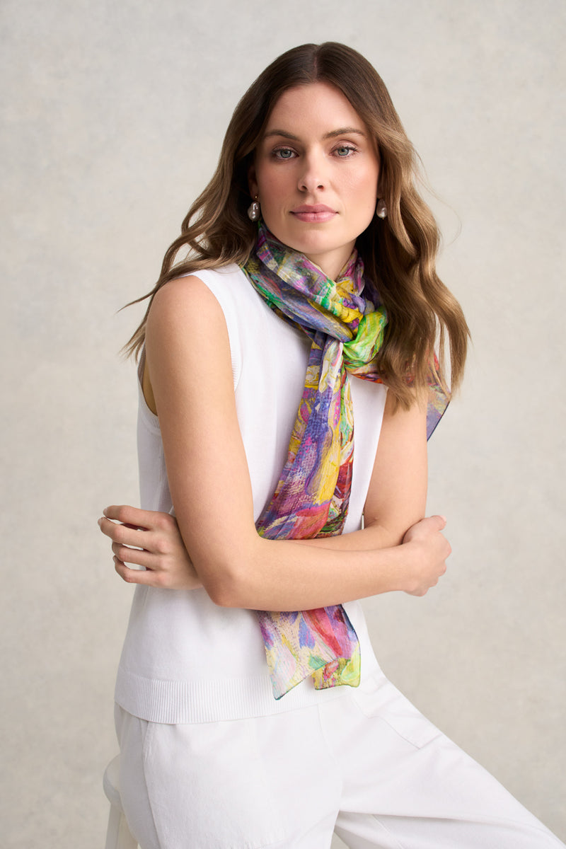 Abstract Floral Scarf – Multicolour