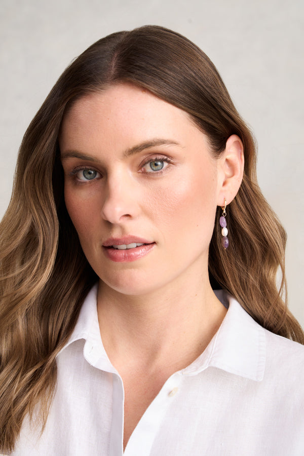 Pearl & Stone Earrings – Multicolour