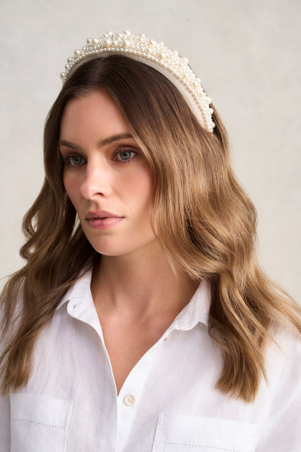 Pearl Headband – Cream