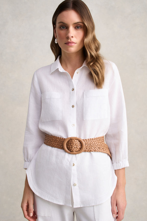 Woven Leather Belt – Light Tan