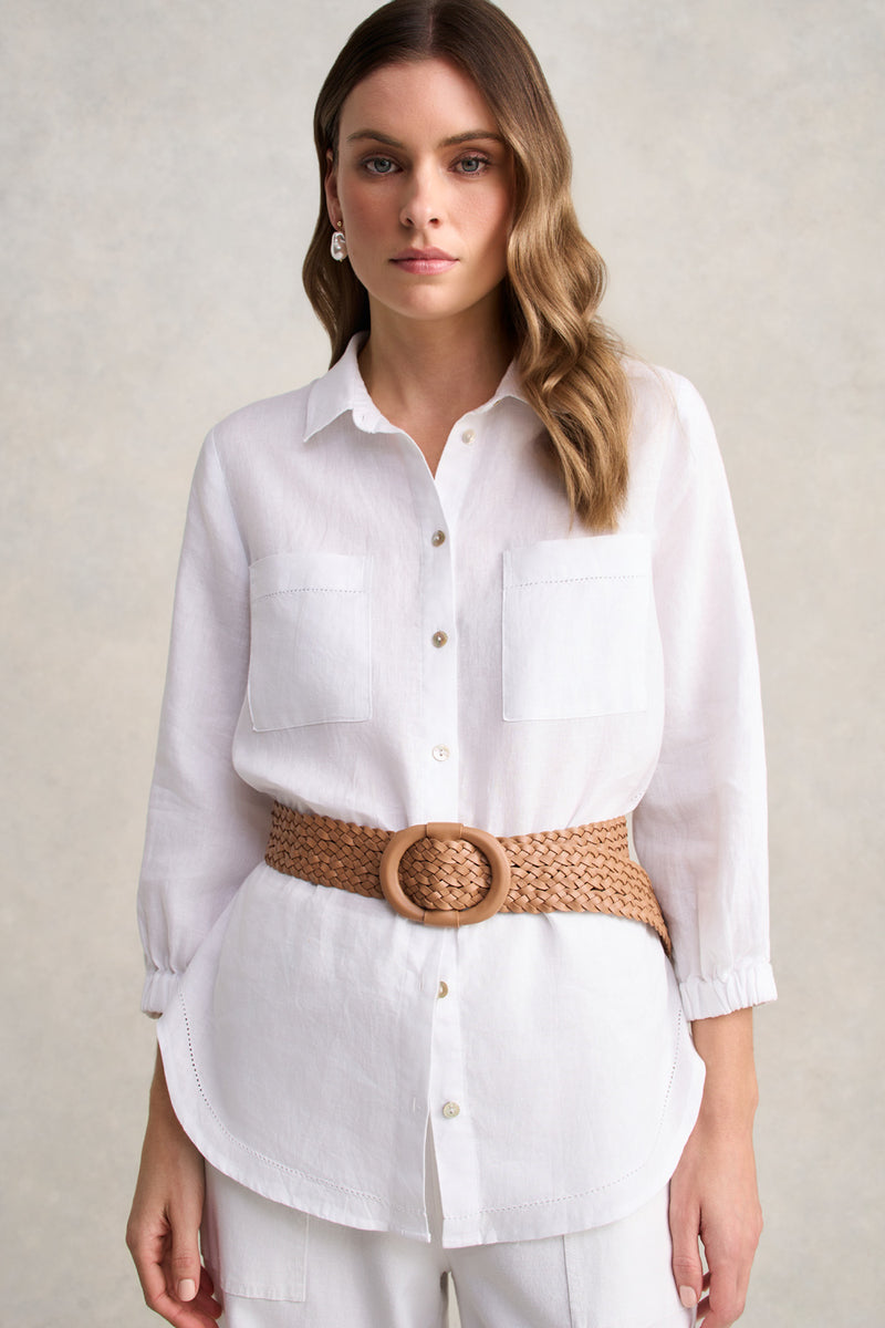 Woven Leather Belt – Light Tan