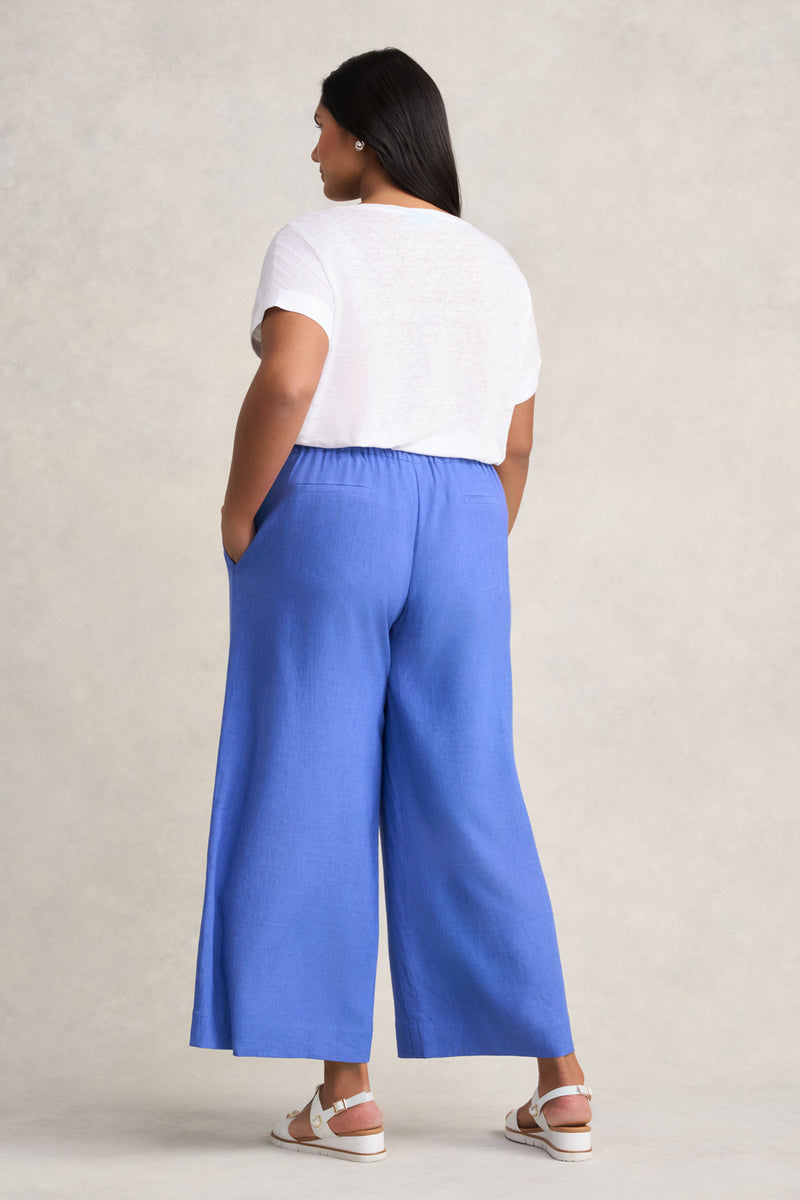 Pocket Detail Wide Leg Pant - Cobalt Cross Dye
