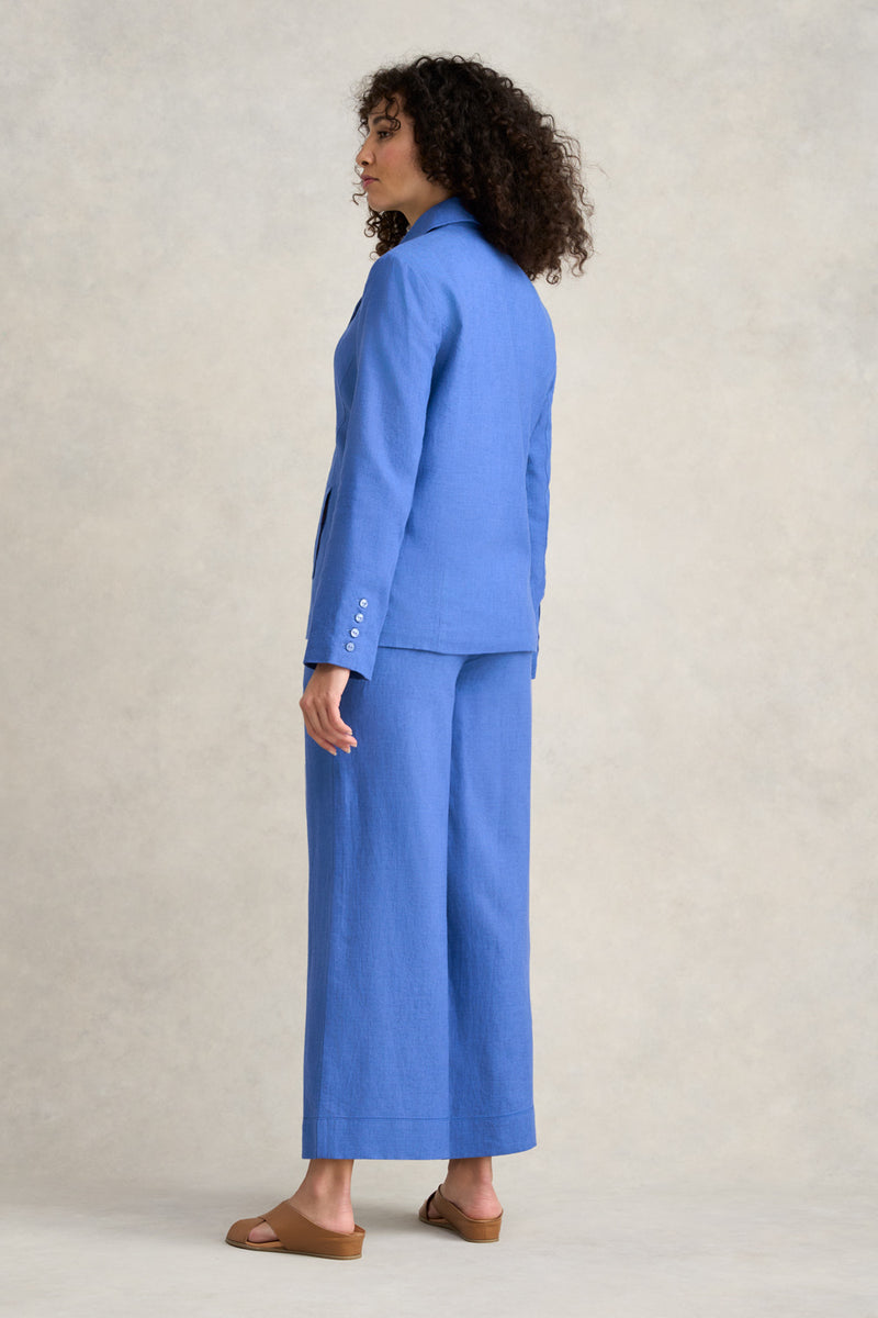 Linen Jacket - Cobalt Cross Dye