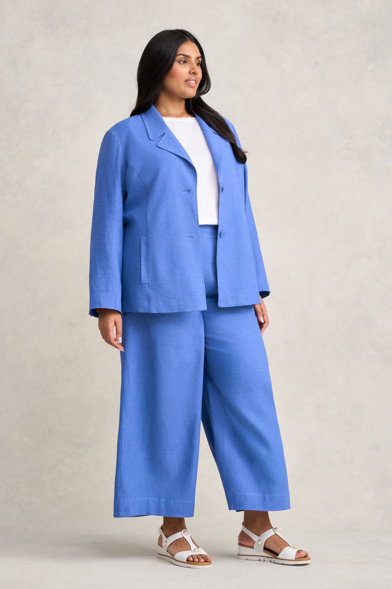 Linen Jacket - Cobalt Cross Dye