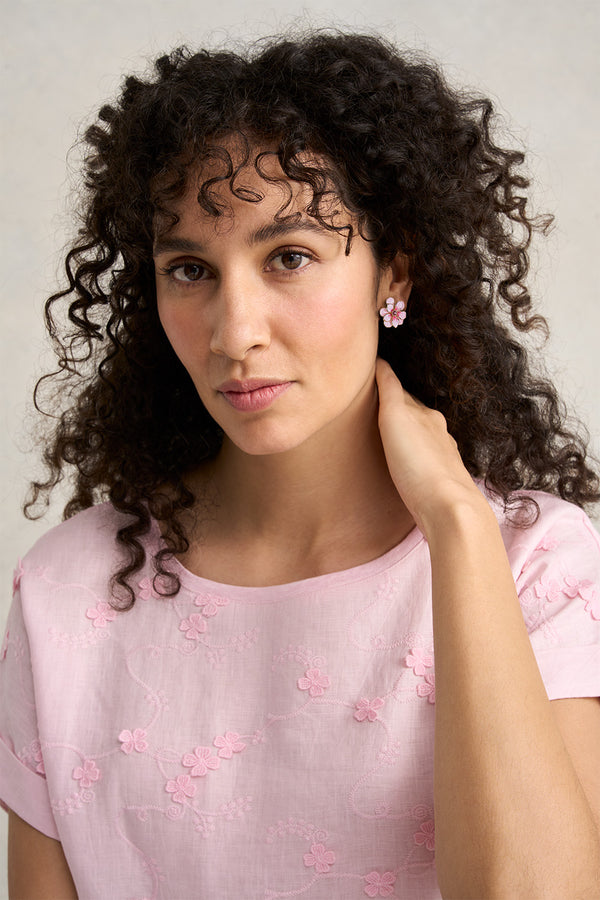 Pink Floral Earrings