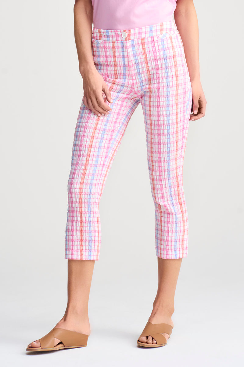 Gingham Capri Pant - Pastel Check