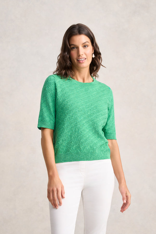 Textured Knit Top – Emerald