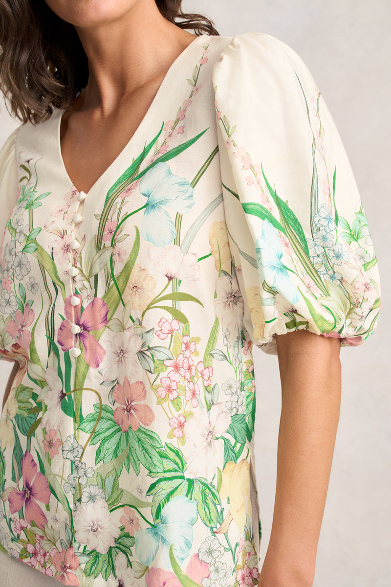 Border Print Blouse – Botanical Print