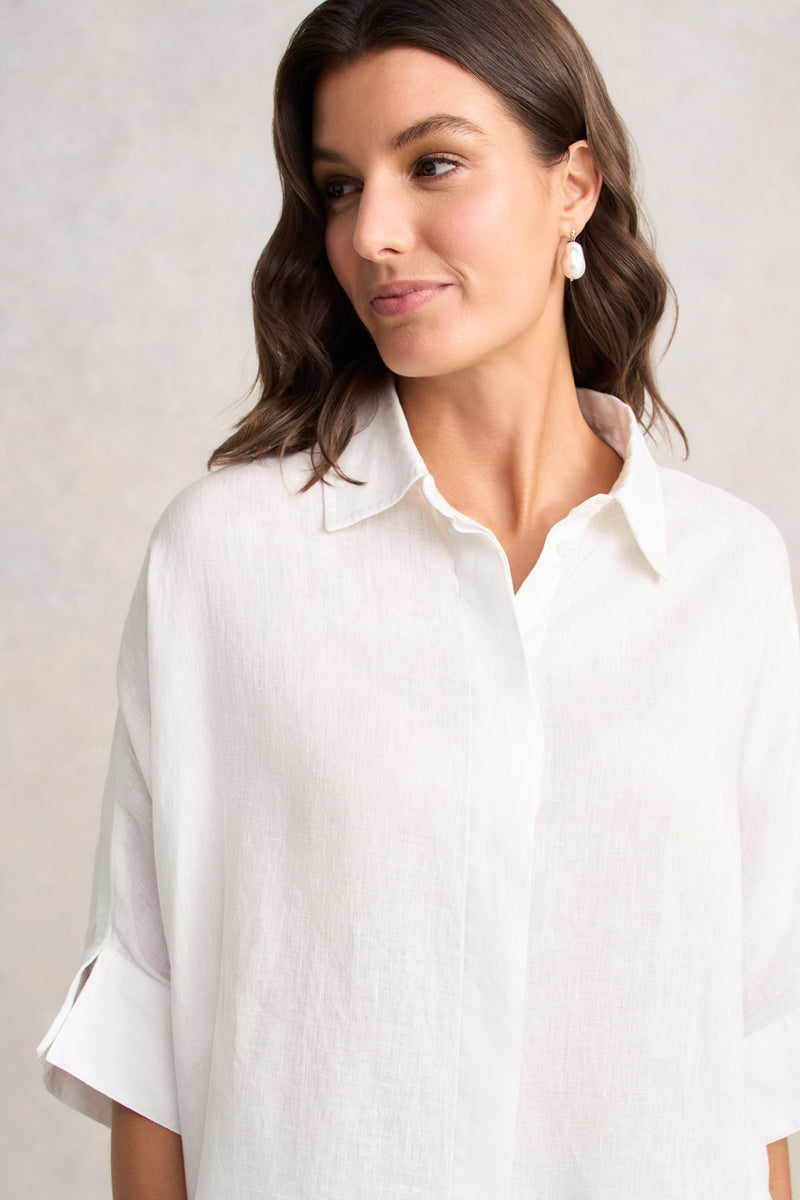 Relaxed Light Weight Shirt – White
