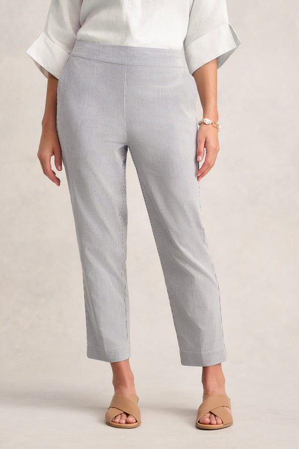 Tapered Leg 7/8 Pant – Slate White Stripe