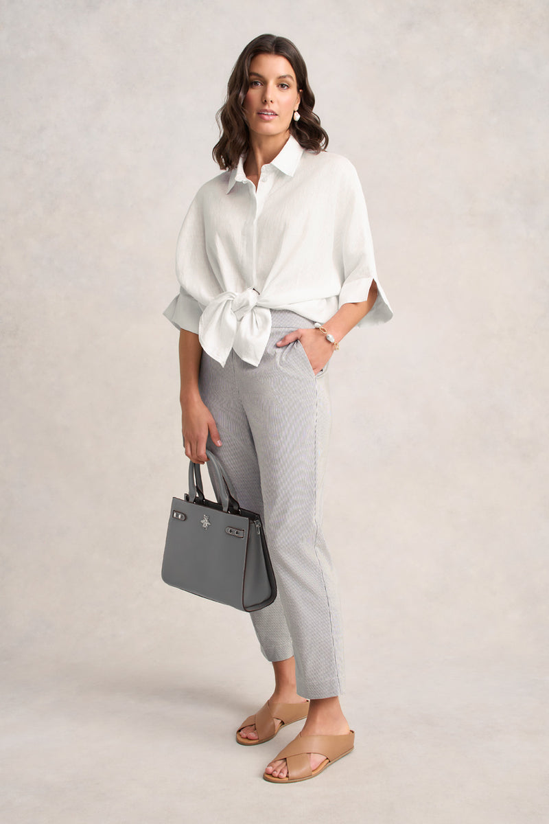 Tapered Leg 7/8 Pant – Slate White Stripe